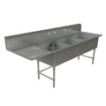 Tarrison TA-CDS324L-KIT Sink, 3-compartment, 99 in W x 30 in D x 45 in H overall size, (3) 24 in W x 24