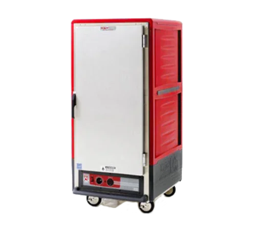 METRO C537-HFS-4 Heated Holding Cabinet with Red Insulation and Mobile Design