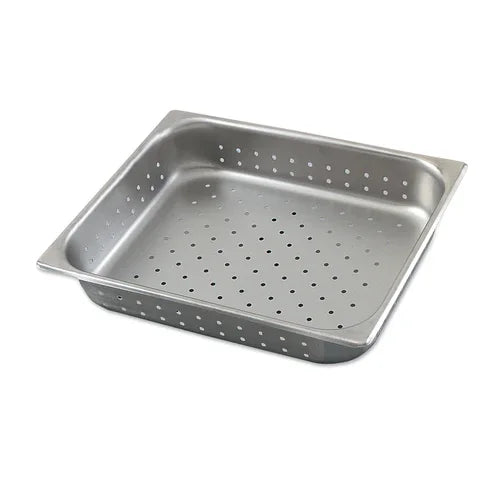 Browne 21214 Steam Table Pan, 1/2 size, 7 qt., 12-3/4 in L x 10-3/8 in W x 4 in  deep, perfor