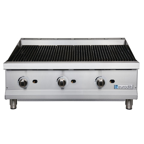 Eurodib T-CBR36 Broiler, countertop, gas, 36 in  x 20 in  cooking surface, cast iron grates, (3)