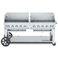 Crown Verity CV-MCB-72WGP-LP Mobile Outdoor Charbroiler, LP gas, 70 in  x 21 in  grill area, 10 burners, 304