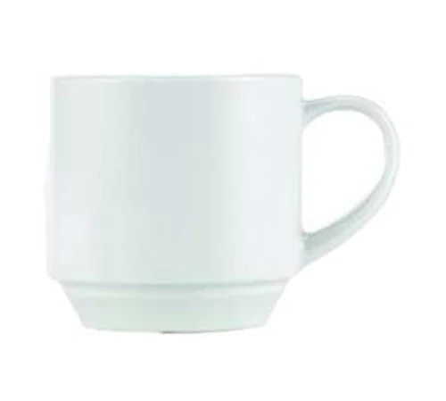 Churchill ZCA POST1 7-1/2 Oz Stackable Cup with Handle and Rolled Edge