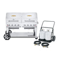 Crown Verity CV-MCC-60RDP Club Series Mobile Cart Grill with Tank Cart, LP gas, 58 in  x 21 in  grill area