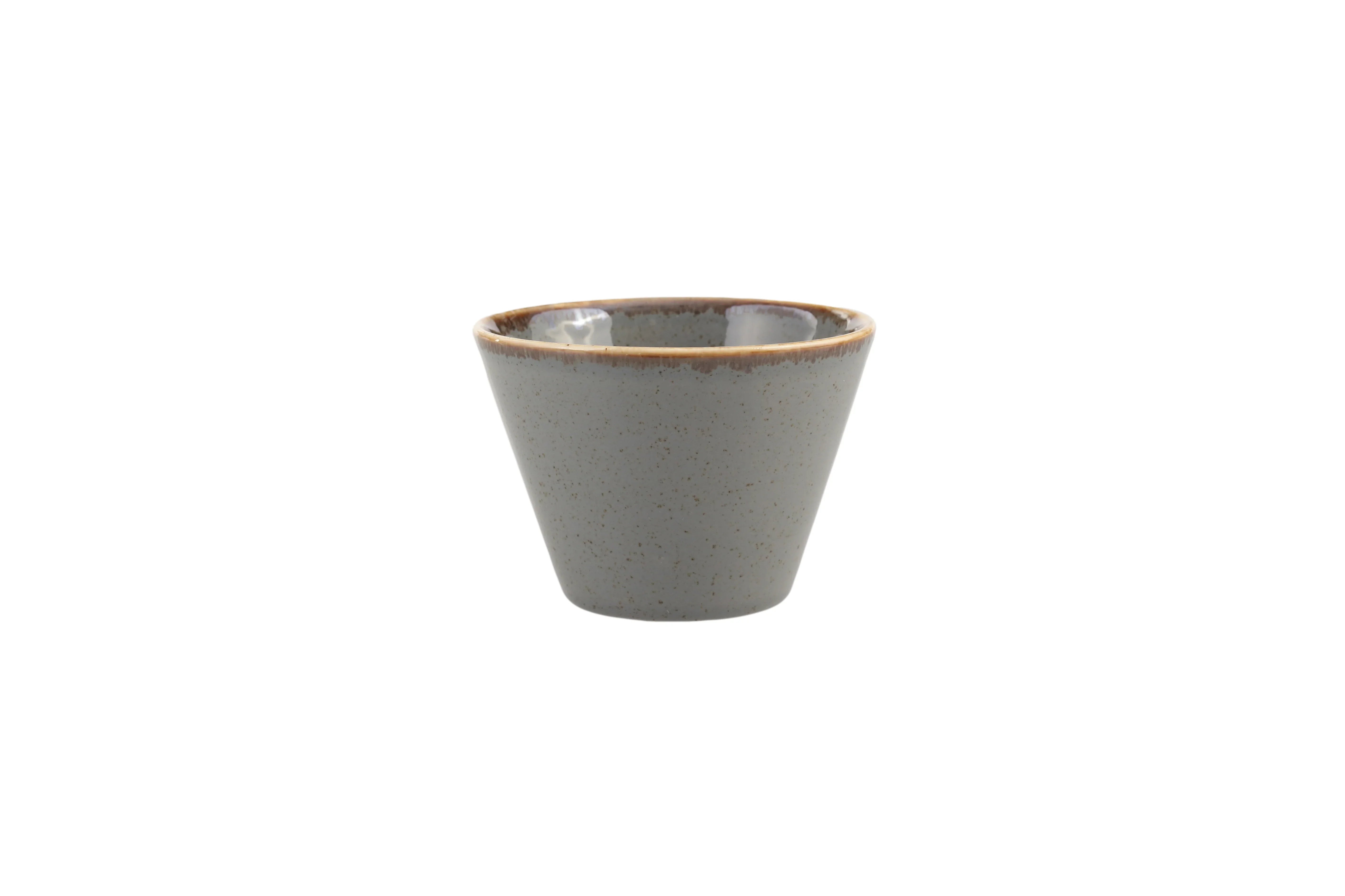 Porland 04ALM002459 Dark Grey Conic Bowl and Sauce Cup, Ceramic, 6 cm