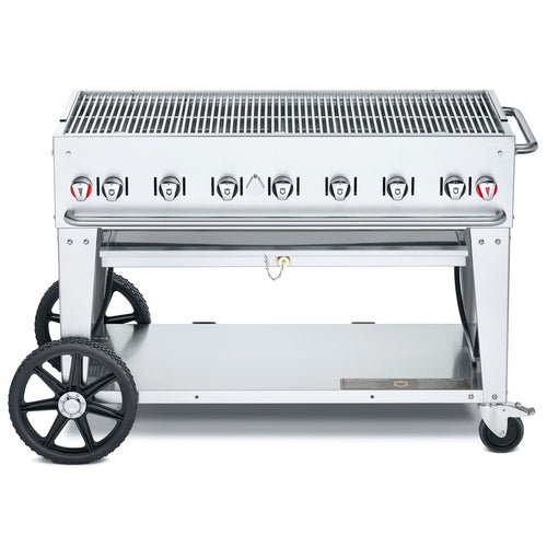 Crown Verity CV-MCB-48NG Mobile Outdoor Charbroiler, Natural gas, 46 in  x21 in  grill area, 7 burners, 3