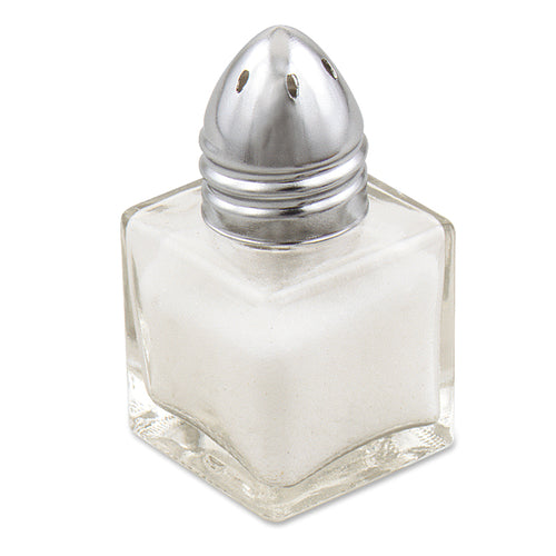 Browne 575191 Salt & Pepper Shaker, 1/2 oz., 1-1/2 in  x 2 in H, mini, universal holes, square