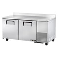 True TWT-67F-HC Deep Work Top Freezer, two-section, stainless steel top with rear splash, (2) st