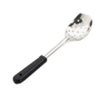 Browne 5763 Serving Spoon, 13 in , perforated, 3-sided, black rounded polypropylene handle,
