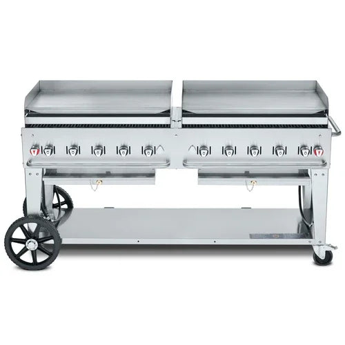 CROWN VERITY CV-MG-72NG outdoor griddle mobile natural gas 10 burners 81 in L x 28 in W