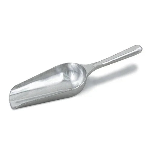 Browne 123 Ice Scoop, 4 oz., 9 in L, 2-1/2 in  wide bowl, one-piece, die-cast aluminum, pol