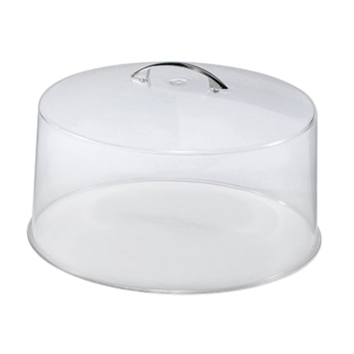 Browne 57140 Cake Cover, 12 in  dia., 6-3/8 in H, one-piece, chrome handle, lucite