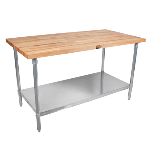 John Boos JNS18 Work Table with Wood Top 72x36x35 Overall Size