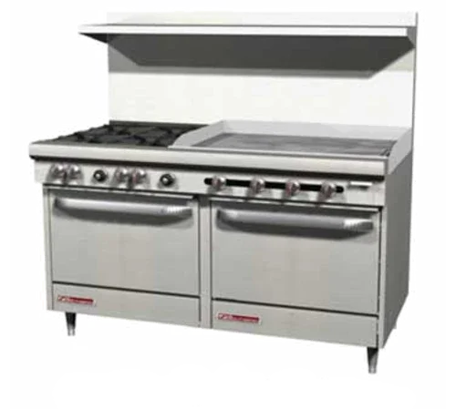 Southbend S60DD-2GR S-Series Restaurant Range, gas, 60 in , (6) 28,000 BTU open burners, (1) 24 in