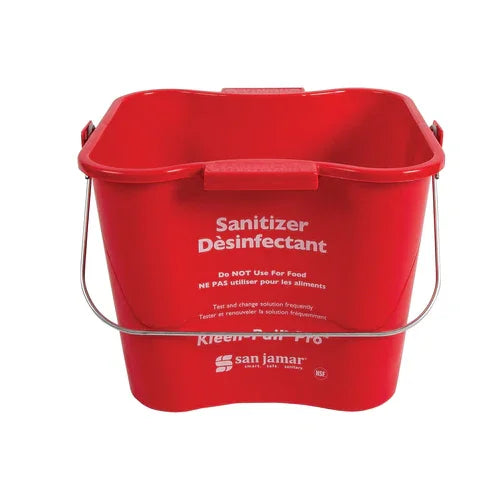 Carlisle KPP196RD | San Jamar | Kleen-Pail Pro 6 qt Red Plastic Cleaner