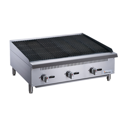 Inferno IRB-36 Inferno Charbroiler, natural gas, countertop, 36 in W x 28 in D x 15 in H, radia