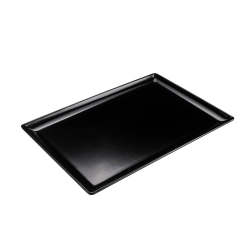 Tableware Solutions T8019.Z Topazio Tray, 12 in  x 8 in  x 1 in , rectangle, dishwasher safe, melamine, blac