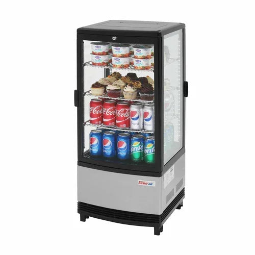 Turbo Air CRT-77-2R-N Diamond Glass Merchandiser, pass through, countertop, 3.0 cu. ft., (3) stainless