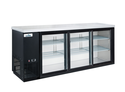 Glacier GBB-73GSD Glacier Back Bar Cooler, three-section, 73 in W, side mounted self-contained ref