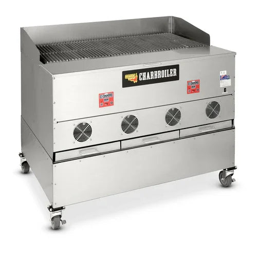 Cookshack CB058 Charbroiler, wood pellets, 50-1/2 in W, 960 sq. in. cooking area, (8) 1-1/2 in