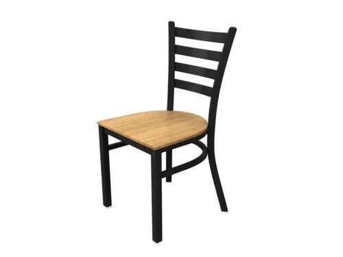 Tarrison ISG0401WBLNA-KIT | Spencer Side Chair | Black Metal Frame Natural Wood Seat