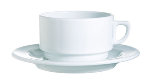 Arcoroc R0833 Saucer, 6-1/2 in  dia., round, Aluminite material, extra strong porcelain, Arcor
