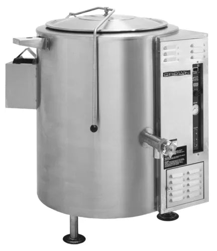 CROWN STEAM GL-100E Gas Stationary Kettle with 100 Gallon Capacity and Thermostatic Control