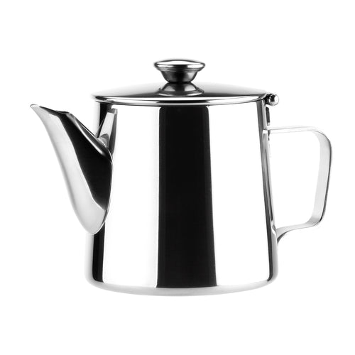 Browne 515002 Teapot, 12 oz., includes strainer, 18/8 stainless steel, mirror finish