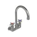 Tarrison TP-PF4WK6GC-KIT Faucet, splash-mounted, 6 in  gooseneck spout, 4 in  centers, color coded 4-arm