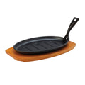 Tableware Solutions MH7010 Sizzle Platter, 9-1/2 in , oval, with wooden base, cast iron