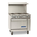 Imperial  IR-6 Restaurant Range, gas, 36 in , (6) open burners, standard oven, (1) chrome rack,