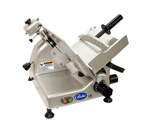 Globe  G10 Food Slicer, manual, 10 in  diameter knife, extended chute and end weight accomm