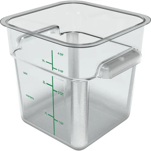 Carlisle 1195107 | Squares Food Storage Container 4 qt. Square Clear