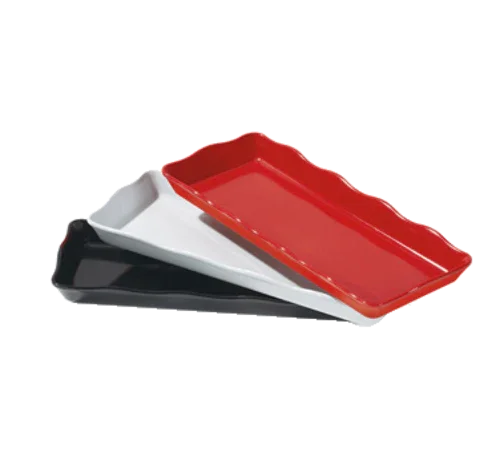 Get ML-154-W | Bake & Brew | Display Tray 14 in x 5-1/2 in Rectangular Scallop Edge