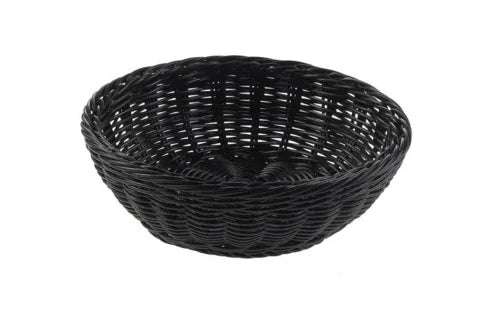 Leone T0529.Y round black polypropylene basket 20 cm diameter 6.5 cm height