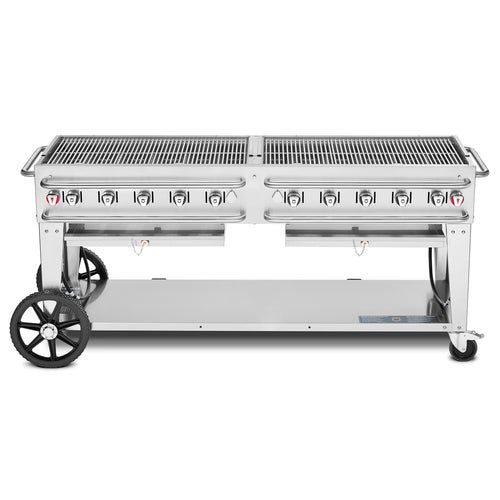 Crown Verity CV-RCB-72 Pro Series Grill, LP gas, 81 in L x 28 in D, 10 burners, stainless steel constru