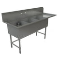 Tarrison TA-CDS318R-KIT Sink, 3-compartment, 75 in W x 27 in D x 45 in H overall size, (3) 18 in W x 21