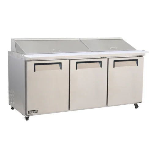CELCOLD CMT7230 refrigerated prep table, 72 in W, 36.0 cu.ft., (3) self-closing locks