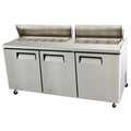 Efi CMDR3-72VC Versa-Chill Series Refrigerated Mega Top Prep Table, three-section, 25.2 cu. ft.
