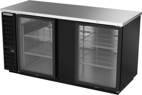 Beverage Air BB68HC-1-G-B Refrigerated Back Bar Storage Cabinet, two-section, 69 in W, 37-1/4 in  H, 25.93