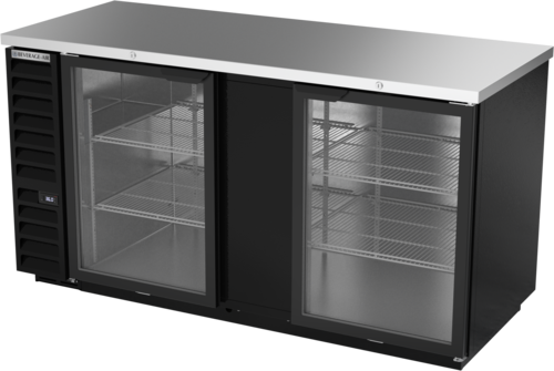Beverage Air BB68HC-1-G-B Refrigerated Back Bar Storage Cabinet, two-section, 69 in W, 37-1/4 in  H, 25.93