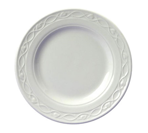 Churchill WT  TP9 1 Plate, 9 in  dia., round, embossed, rolled edge, microwave & dishwasher safe, ce