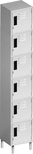 Tarrison TS-L12606P | Locker | Single Column Free Standing 6 Compartments 12W x 15D x 79H