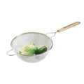 Browne 8098 Strainer, 8 in  bowl, 6-1/2 in L handle, double fine mesh, wood flat-bottom hand