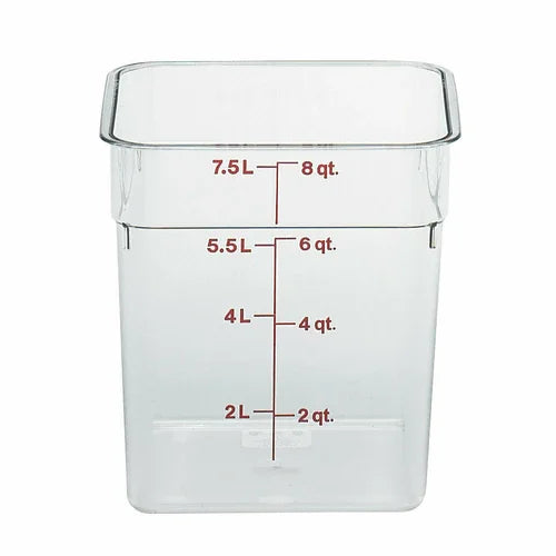 Cambro 8SFSCW135 | CamSquarer Food Container | 8 qt. Red Polycarbonate