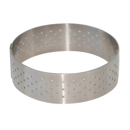 De Buyer-Browne 77309903 de Buyer Tart Ring, 3 in  x 4/5 in , round, perforated, dishwasher safe, stainle