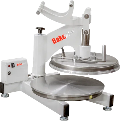 BAKEMAX BMDMS218 Manual Clamshell Pizza Dough Press with Dual Heat 18 Inch Diameter