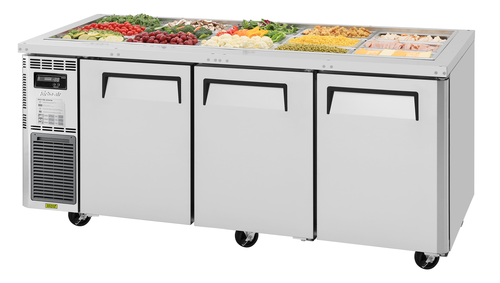 Turbo Air JBT-72-N J Series Refrigerated Buffet Table, three-section, front air intake, side mount