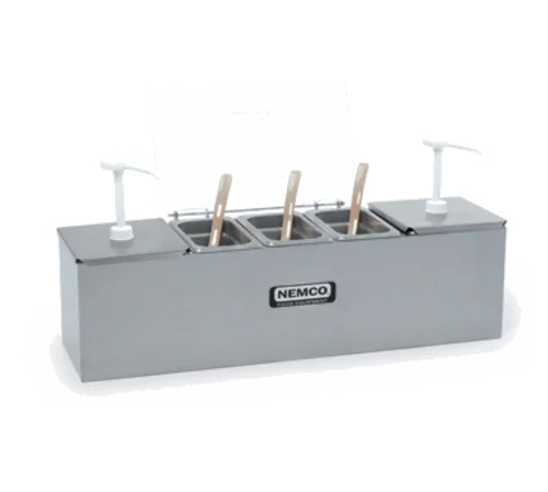 NEMCO 88100-CB-2 Condiment Station with Stainless Steel 3 qt. Containers