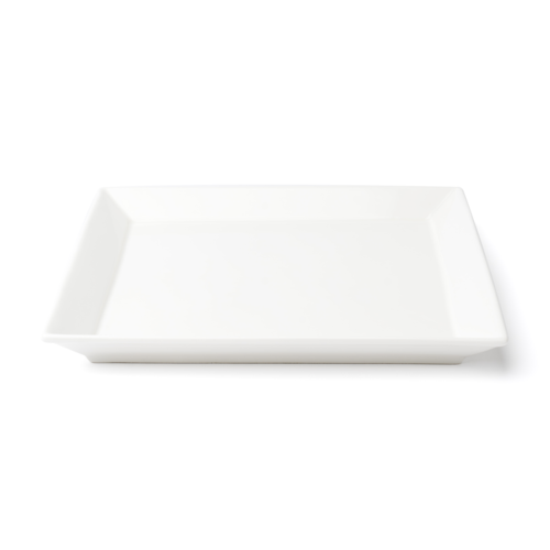Browne 5630194 Plate, 21.7cm / 8.5 in , square, wide rim, vitrified high alumina porcelain, whi
