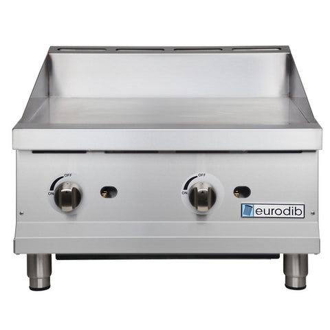 Eurodib T-G24 Professional Griddle, gas, countertop, 24 in  x 20 in  polished steel cooking su